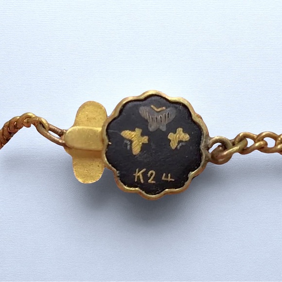 🌺Vintage 1940’s 24K Damascene Necklace & Earrings - Picture 8 of 15